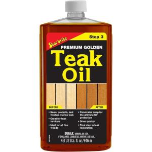 STAR BRITE Premium Golden Teak Oil 16 Oz- Sealer, Preserver, & Finish for Outdoor Teak & Other Fine Woods (085116PW)(32 Ounce)