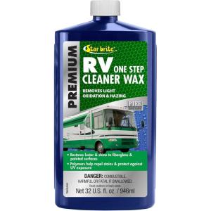 STAR BRITE Premium RV One Step Cleaner Wax – Cleans, Protects & Enhances RVs – Restores Color & Shine – UV Inhibitors – Ideal for Scuff Marks – Use by Hand or Buffer