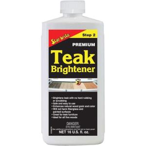 STAR BRITE Premium Teak Brightener – Enhances Natural Wood Grain & Restores Tone & Color While Preparing for a More Consistent Application of Teak Oil, Sealer or Stain(16 Ounce)