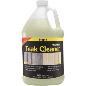 STAR BRITE Premium Teak Cleaner – Restore, Renew & Refresh Old Weathered Gray Teak Furniture & Other Fine Woods – Step 1-16 OZ (081416)(128 oz)