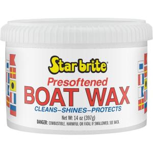 STAR BRITE Presoftened Paste Wax – 14 OZ, High-Gloss Shine, UV Protection, For Fiberglass, Aluminum, Chrome & Painted Surfaces (082314)