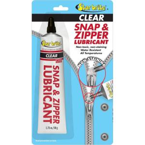 STAR BRITE Snap & Zipper Lubricant – Clear, Non-staining for Clothes, Jeep Tops, Wetsuits, Dive Suits, Gear Bags, Coolers, Biminis, Cushion Covers & More 1.75 OZ (089102)