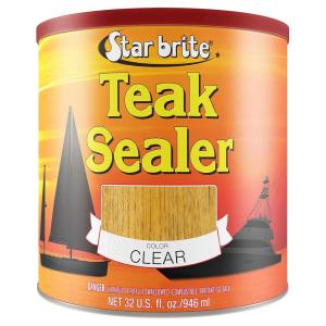 STAR BRITE Teak Sealer – No Drip, No Splash Formula – One-Coat, Durable Protection for All Fine Woods – Perfect for Outdoor Furniture & Marine Use – Classic Teak 32 OZ (088032)(Clear)