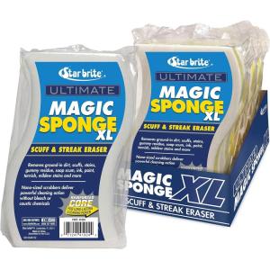STAR BRITE Ultimate Magic Sponge – Boat Scuff Eraser Melamine Scrubber with Reinforced Core – 2 Pack (041000)(XL Magic Sponge Eraser 8 Pk)