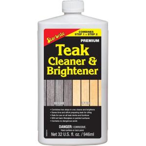 Star Brite Teak Cleaner & Brightener, Restore Weathered Wood, 32oz (094932)(32 OZ Cleaner/Brightener)