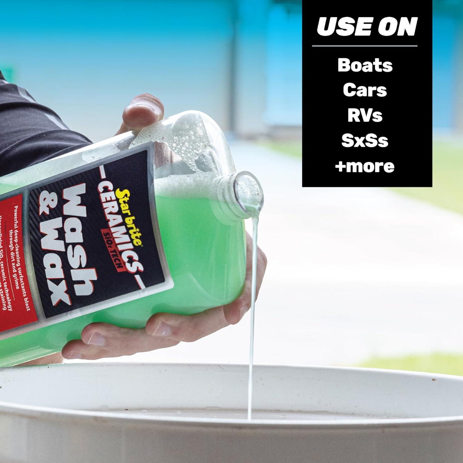 image:imageSTAR BRITE Ceramic Wash amp Wax Watermelon Scent Ultimate Protection and Shine SiO2Infused Repels Dirt Grime UV Damage 32 oz 203532