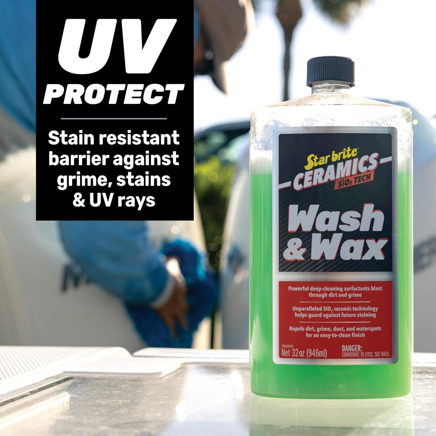 image:imageSTAR BRITE Ceramic Wash amp Wax Watermelon Scent Ultimate Protection and Shine SiO2Infused Repels Dirt Grime UV Damage 32 oz 203532