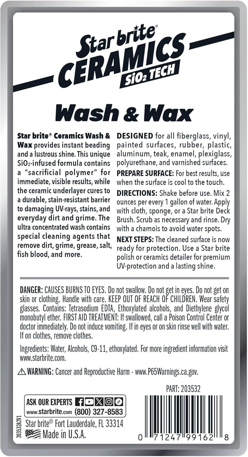 image:imageSTAR BRITE Ceramic Wash amp Wax Watermelon Scent Ultimate Protection and Shine SiO2Infused Repels Dirt Grime UV Damage 32 oz 203532