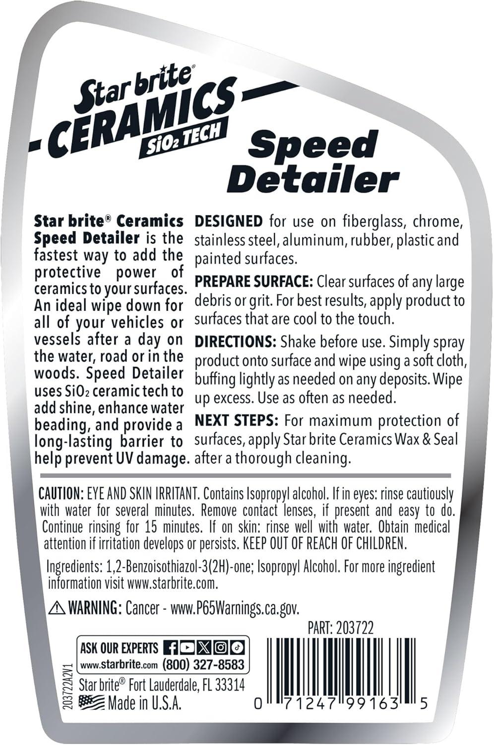 image:imageSTAR BRITE Ceramics Speed Detailer SiO2 Infused Ultimate Shine amp Protection for Vehicles amp Boats Enhances Water Beading 22 oz Spray 203722