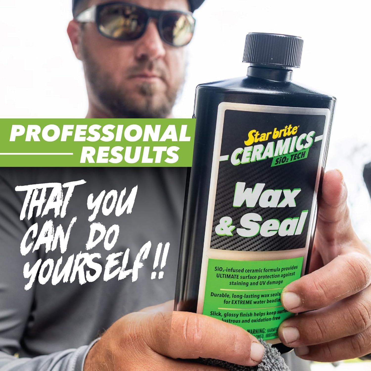 image:imageSTAR BRITE Ceramics Wax amp Seal Green Apple Scent SiO2 Tech for Ultimate Protection Repels Water Dirt UV Ideal for Fiberglass Gelcoat Painted Surfaces 16 oz 204116