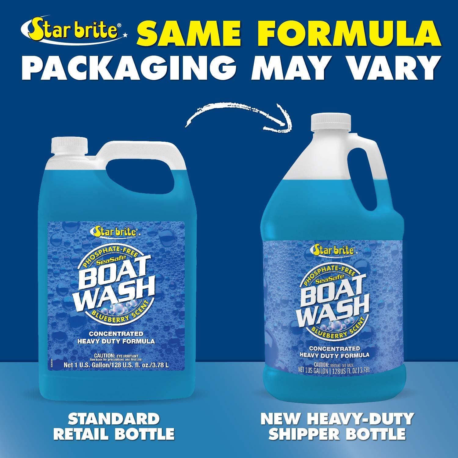 image:imageSTAR BRITE Concentrated Boat Wash HeavyDuty NonStreak Formula for Sparkling Hulls Decks Chrome and Fittings Fresh Blueberry Scent 128 OZ Gallon 080400128 OZ Wash