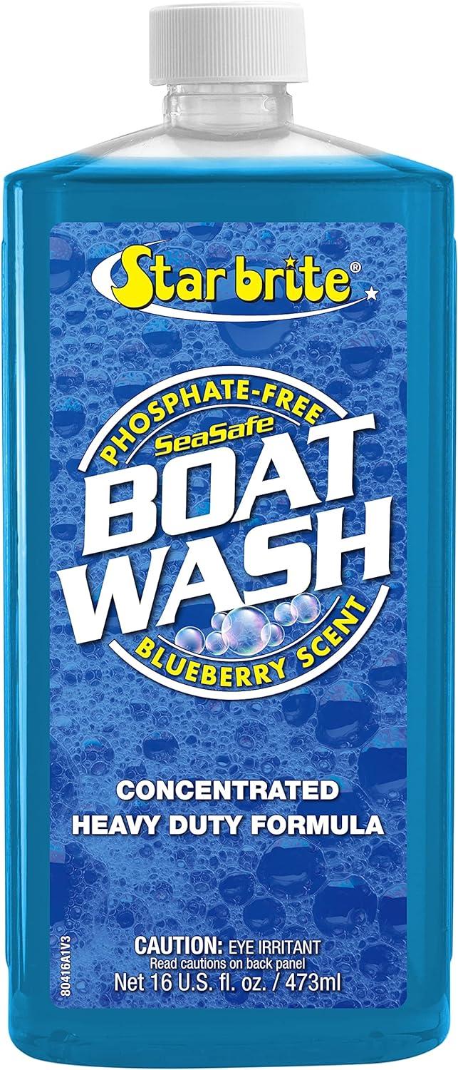 image:imageSTAR BRITE Concentrated Boat Wash HeavyDuty NonStreak Formula for Sparkling Hulls Decks Chrome and Fittings Fresh Blueberry Scent 128 OZ Gallon 08040016 OZ Wash