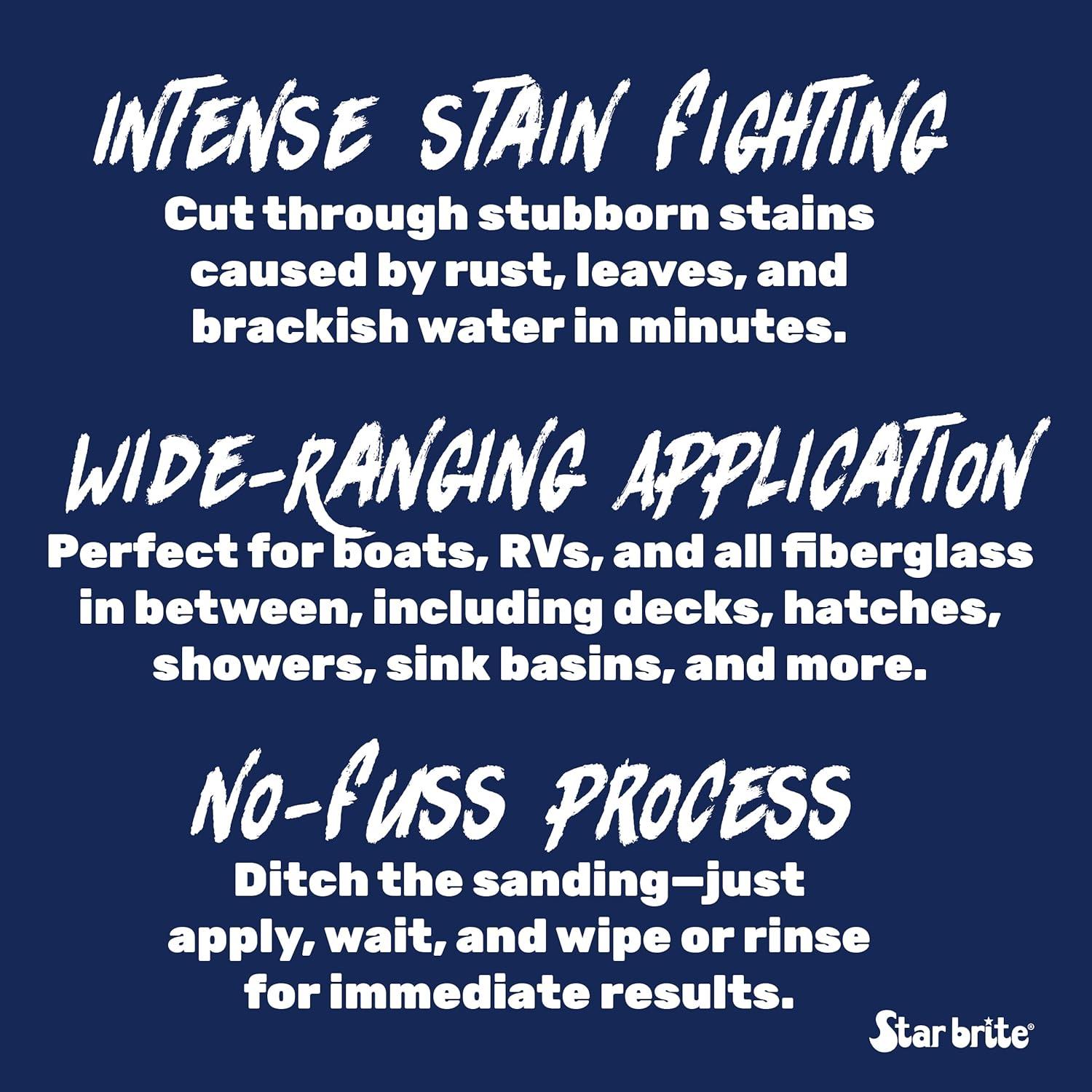 image:imageSTAR BRITE GEL FSR Xtreme Fiberglass Stain Remover Removes Rust Tannic amp Waterline Stains No Sanding Required