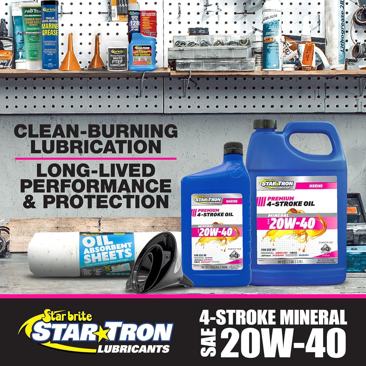 image:imageSTAR BRITE Star Tron Premium 4 Stroke Marine Oil 10W30 Synthetic Blend Engine Oil for Outboards Gasoline Inboards amp Stern Drives NMMA FCW Certified 32 OZ 02813220W40