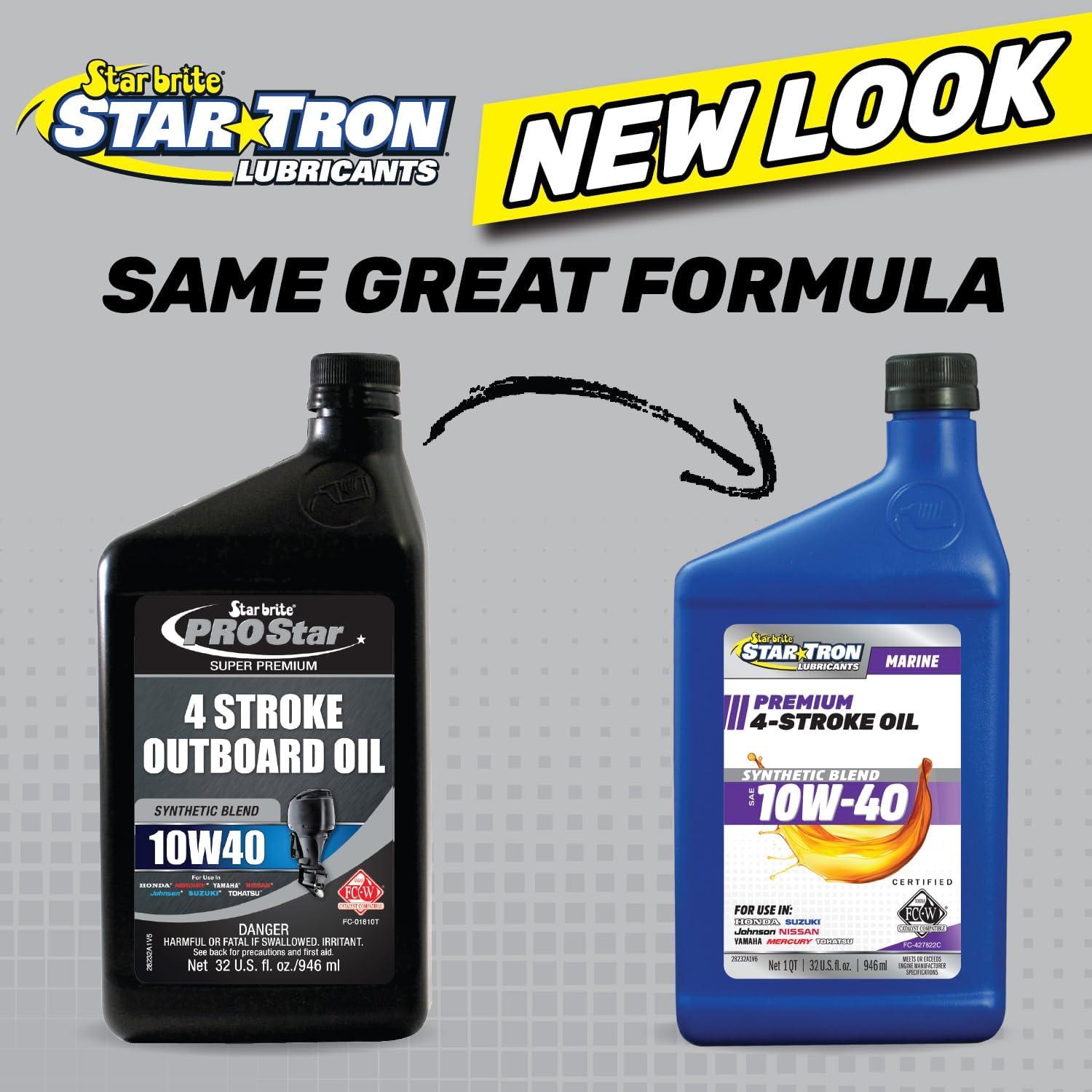 image:imageSTAR BRITE Star Tron Premium 4 Stroke Marine Oil 10W30 Synthetic Blend Engine Oil for Outboards Gasoline Inboards amp Stern Drives NMMA FCW Certified 32 OZ 02813210w40