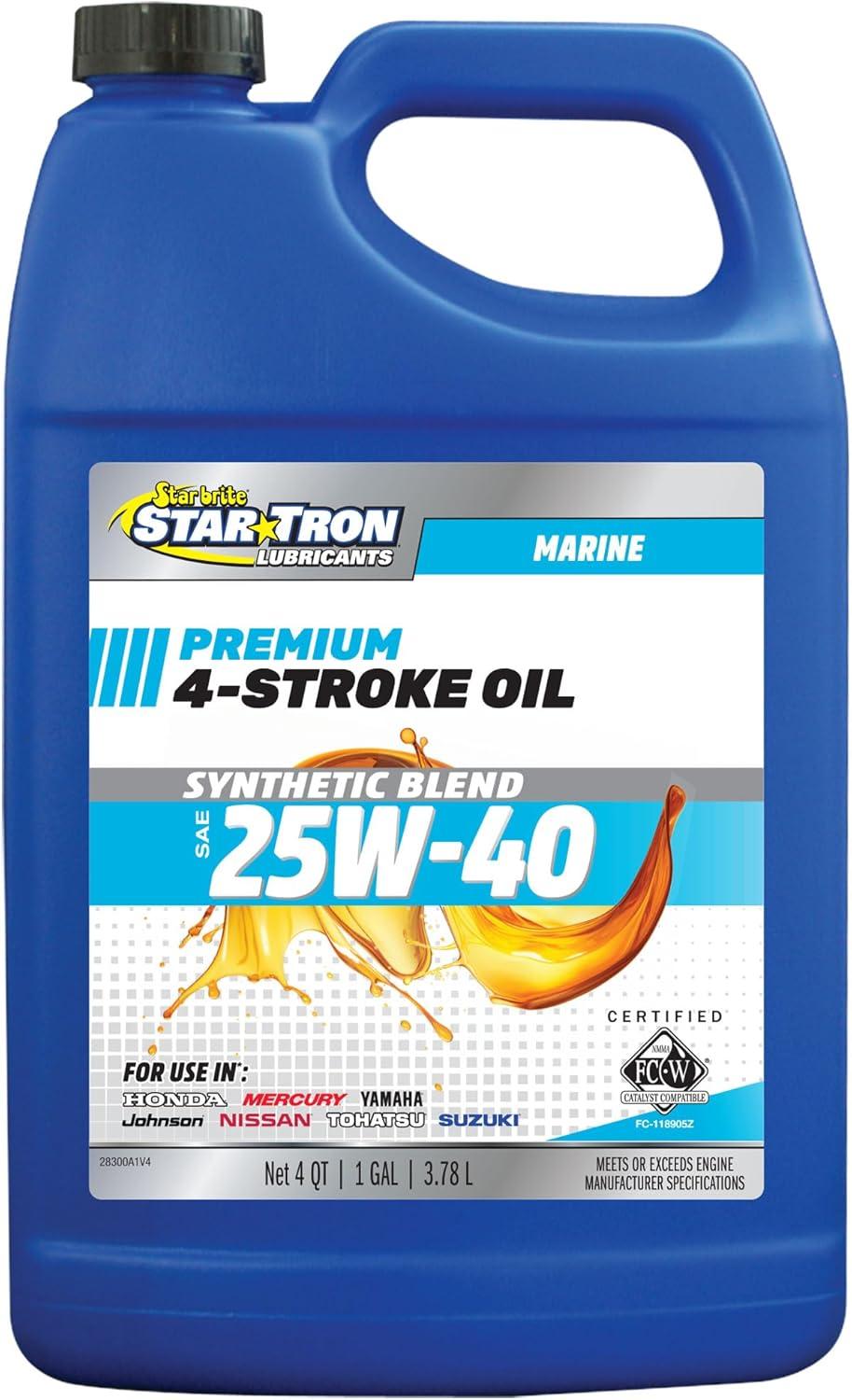 image:imageSTAR BRITE Star Tron Premium 4 Stroke Marine Oil 10W30 Synthetic Blend Engine Oil for Outboards Gasoline Inboards amp Stern Drives NMMA FCW Certified 32 OZ 02813225w40