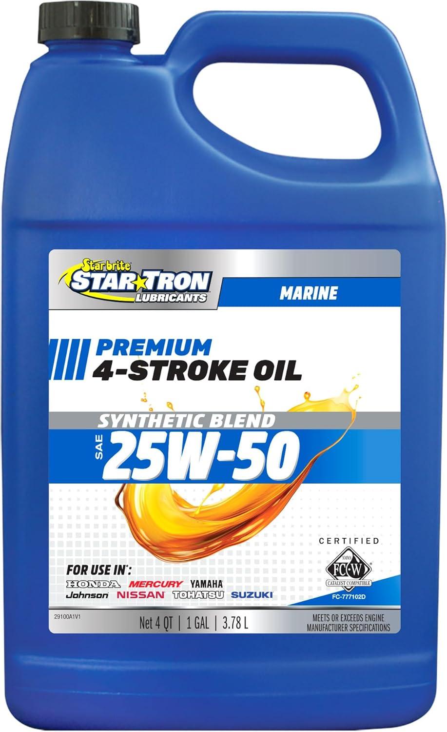 image:imageSTAR BRITE Star Tron Premium 4 Stroke Marine Oil 10W30 Synthetic Blend Engine Oil for Outboards Gasoline Inboards amp Stern Drives NMMA FCW Certified 32 OZ 02813225W50