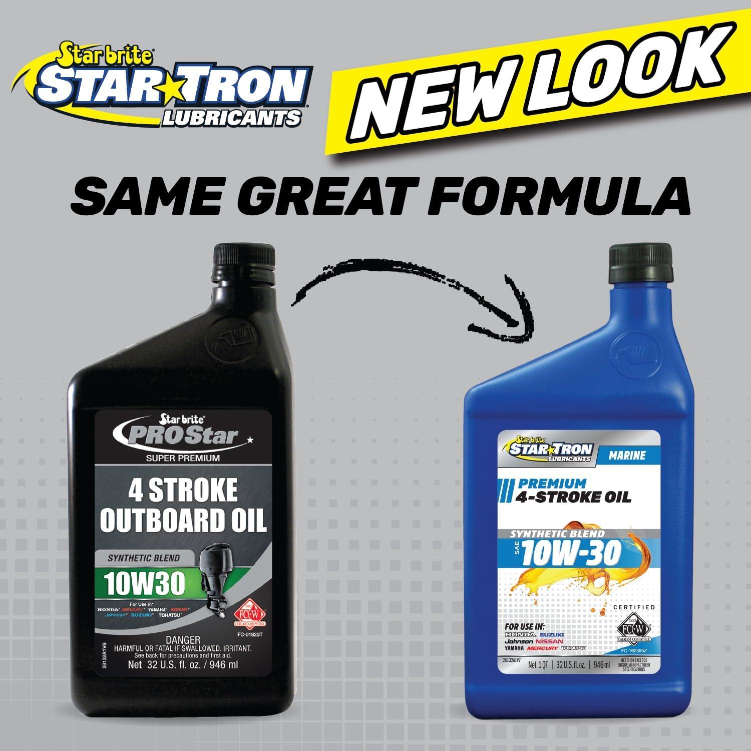 image:imageSTAR BRITE Star Tron Premium 4 Stroke Marine Oil 10W40 Synthetic Blend Engine Oil for Outboards Gasoline Inboards amp Stern Drives NMMA FCW Certified 32 OZ 02823210w30