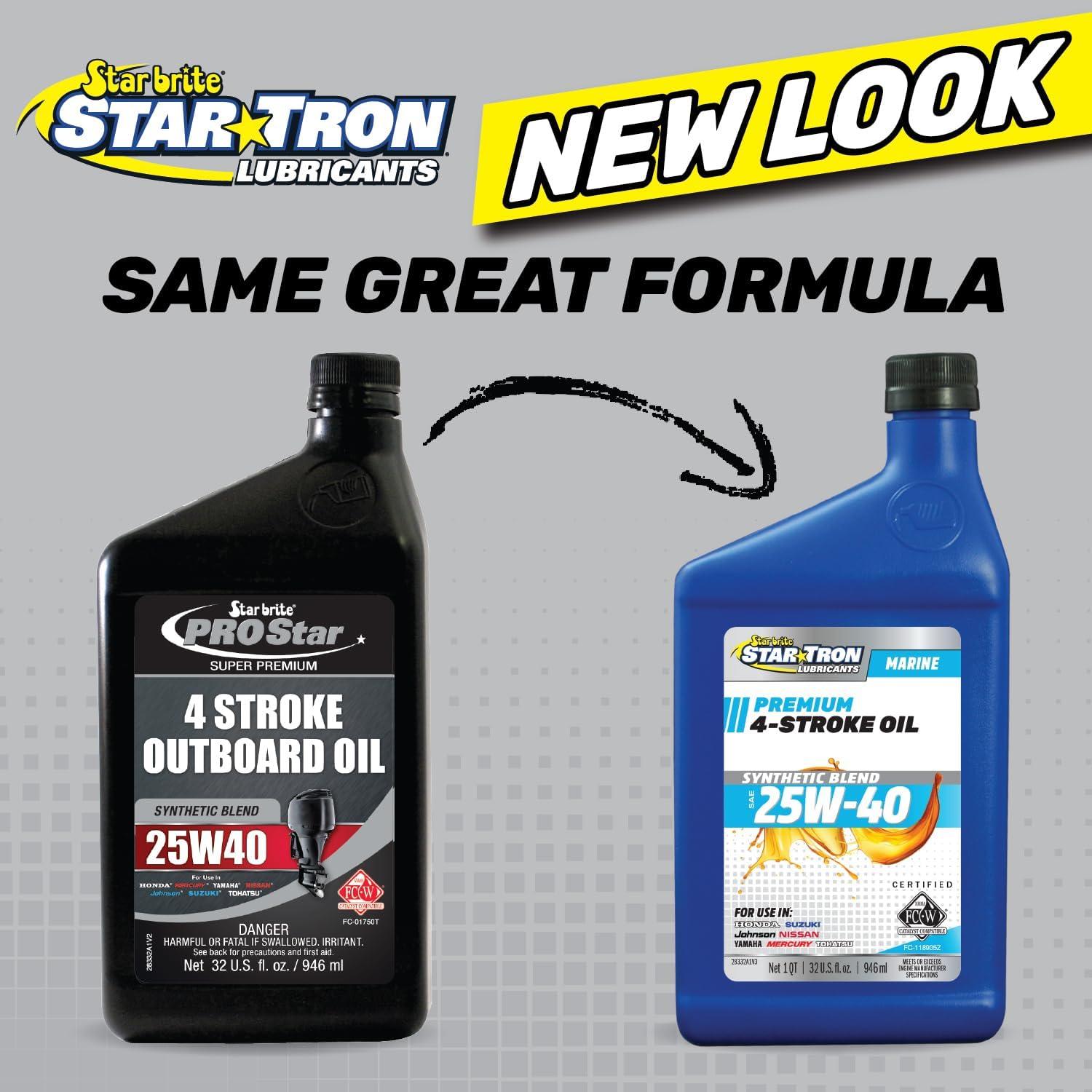 image:imageSTAR BRITE Star Tron Premium 4 Stroke Marine Oil 10W40 Synthetic Blend Engine Oil for Outboards Gasoline Inboards amp Stern Drives NMMA FCW Certified 32 OZ 02823225w40