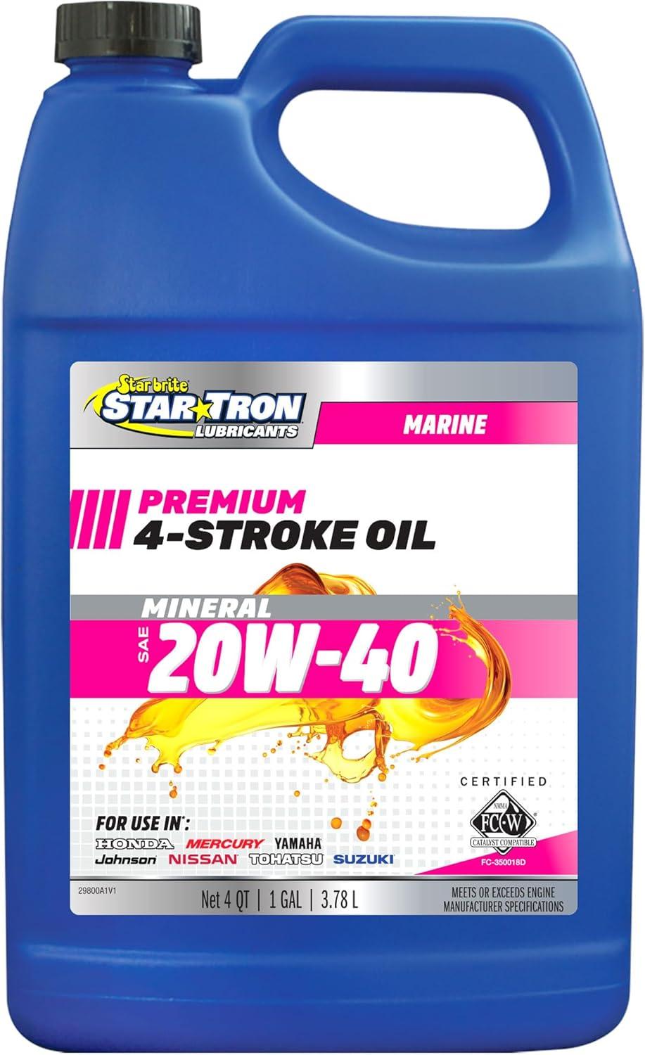 image:imageSTAR BRITE Star Tron Premium 4 Stroke Marine Oil 10W40 Synthetic Blend Engine Oil for Outboards Gasoline Inboards amp Stern Drives NMMA FCW Certified 32 OZ 02823220W40
