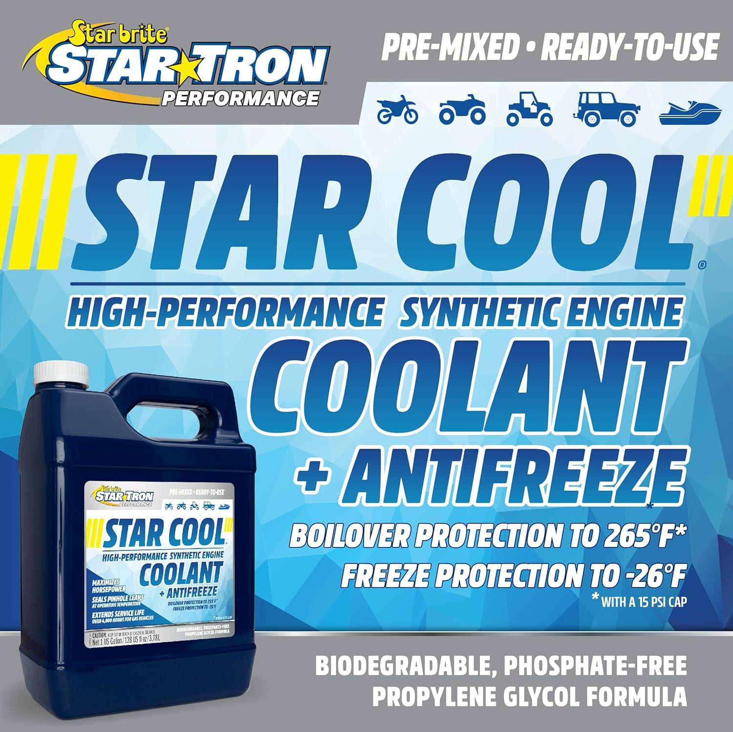 image:imageStar Tron StarCool Premium Synthetic PG Engine Coolant Antifreeze Propylene Glycol for Engines Motorcycles Snowmobiles amp Marine 1 GAL 03320005 Gallon