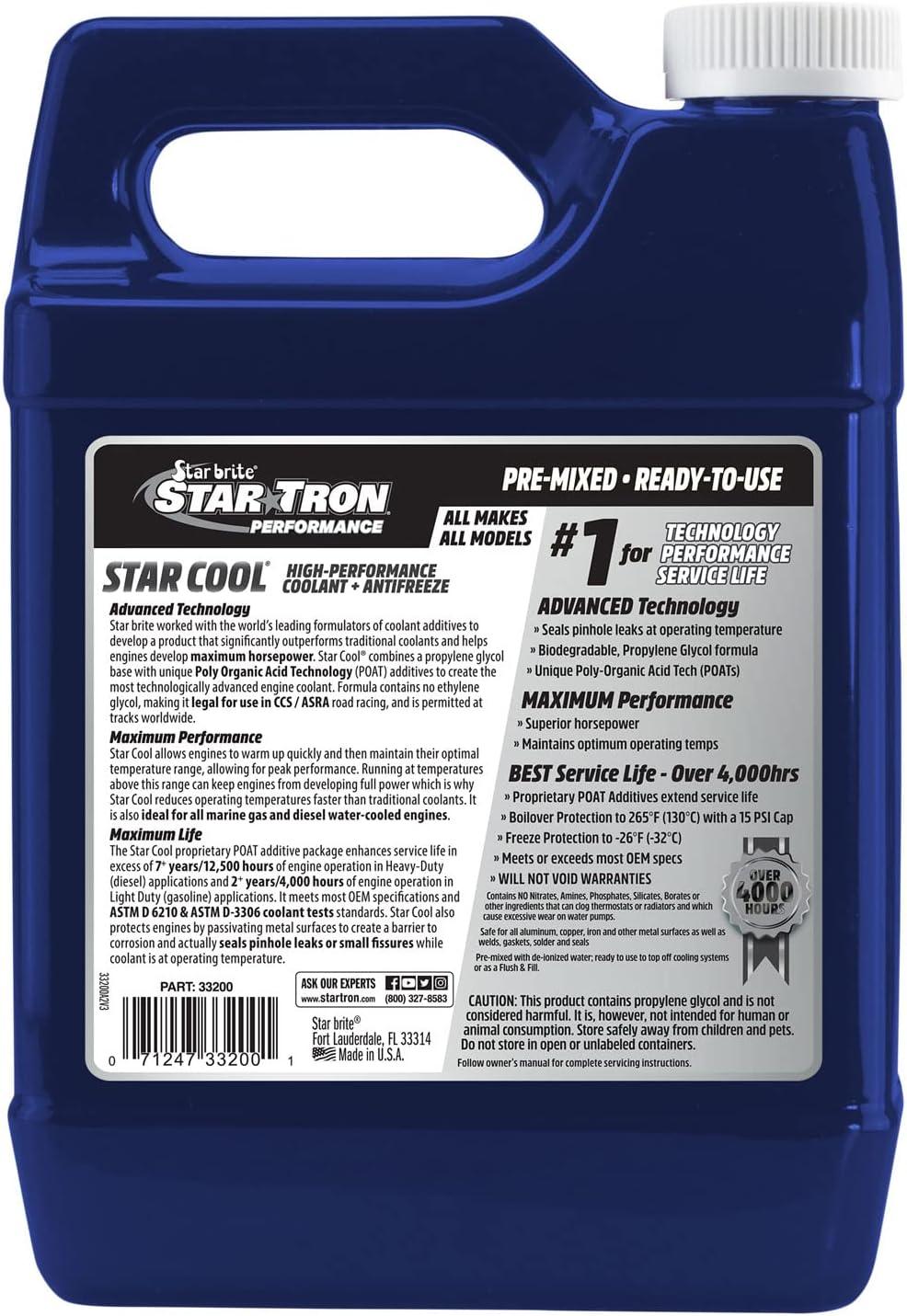 image:imageStar Tron StarCool Premium Synthetic PG Engine Coolant Antifreeze Propylene Glycol for Engines Motorcycles Snowmobiles amp Marine 1 GAL 0332001 Gallon