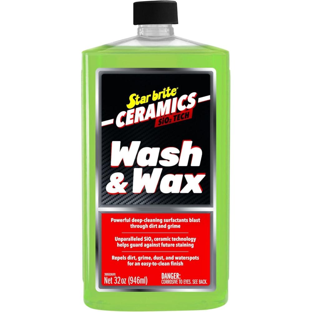 image:imageSTAR BRITE Ceramic Wash amp Wax Watermelon Scent Ultimate Protection and Shine SiO2Infused Repels Dirt Grime UV Damage 32 oz 203532