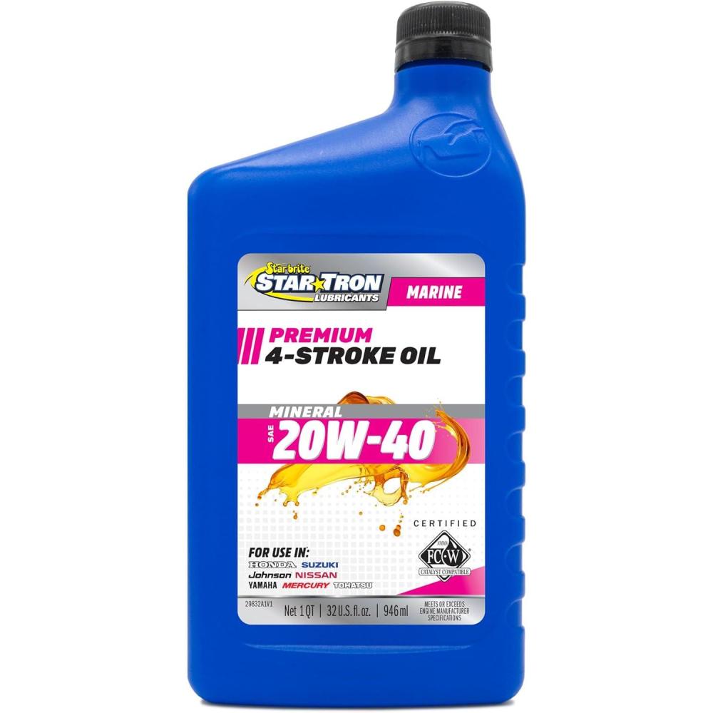 image:imageSTAR BRITE Star Tron Premium 4 Stroke Marine Oil 10W30 Synthetic Blend Engine Oil for Outboards Gasoline Inboards amp Stern Drives NMMA FCW Certified 32 OZ 02813220W40