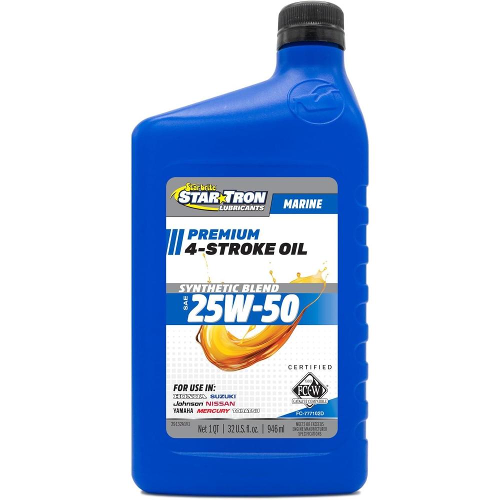 image:imageSTAR BRITE Star Tron Premium 4 Stroke Marine Oil 10W30 Synthetic Blend Engine Oil for Outboards Gasoline Inboards amp Stern Drives NMMA FCW Certified 32 OZ 02813225W50
