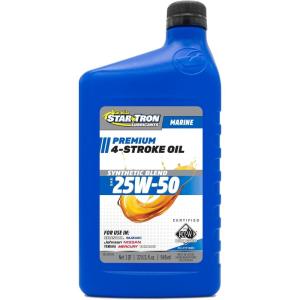 STAR BRITE Star Tron Premium 4 Stroke Marine Oil – 10W-30 – Synthetic Blend Engine Oil for Outboards, Gasoline Inboards & Stern Drives – NMMA FC-W Certified, 32 OZ (028132)(25W-50)