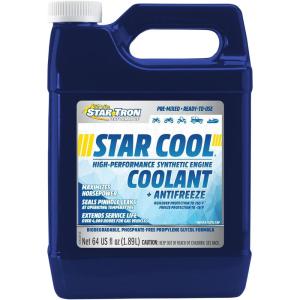 Star Tron Star-Cool Premium Synthetic PG Engine Coolant + Antifreeze – Propylene Glycol for Engines, Motorcycles, Snowmobiles & Marine – 1 GAL (033200)(0.5 Gallon)