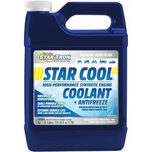 Star Tron Star-Cool Premium Synthetic PG Engine Coolant + Antifreeze – Propylene Glycol for Engines, Motorcycles, Snowmobiles & Marine – 1 GAL (033200)(1 Gallon)