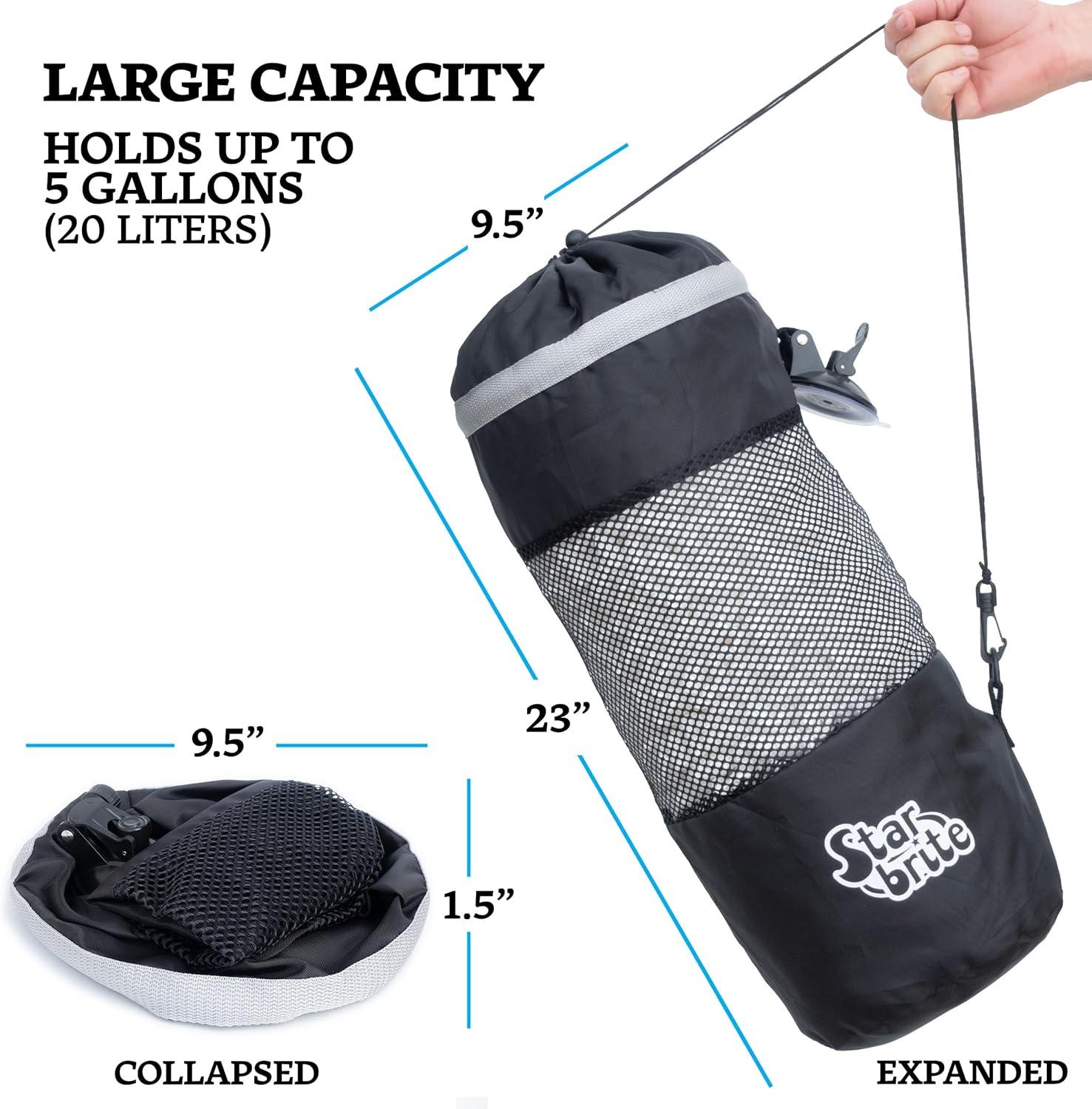 image:imageSTAR BRITE Mesh Trash Bag with Locking Suction Cup amp Litter Guard Cinch Tie for Boats RVs Gold Carts amp Outdoor Adventures Durable amp Washable 5 Gallon Capacity 52074