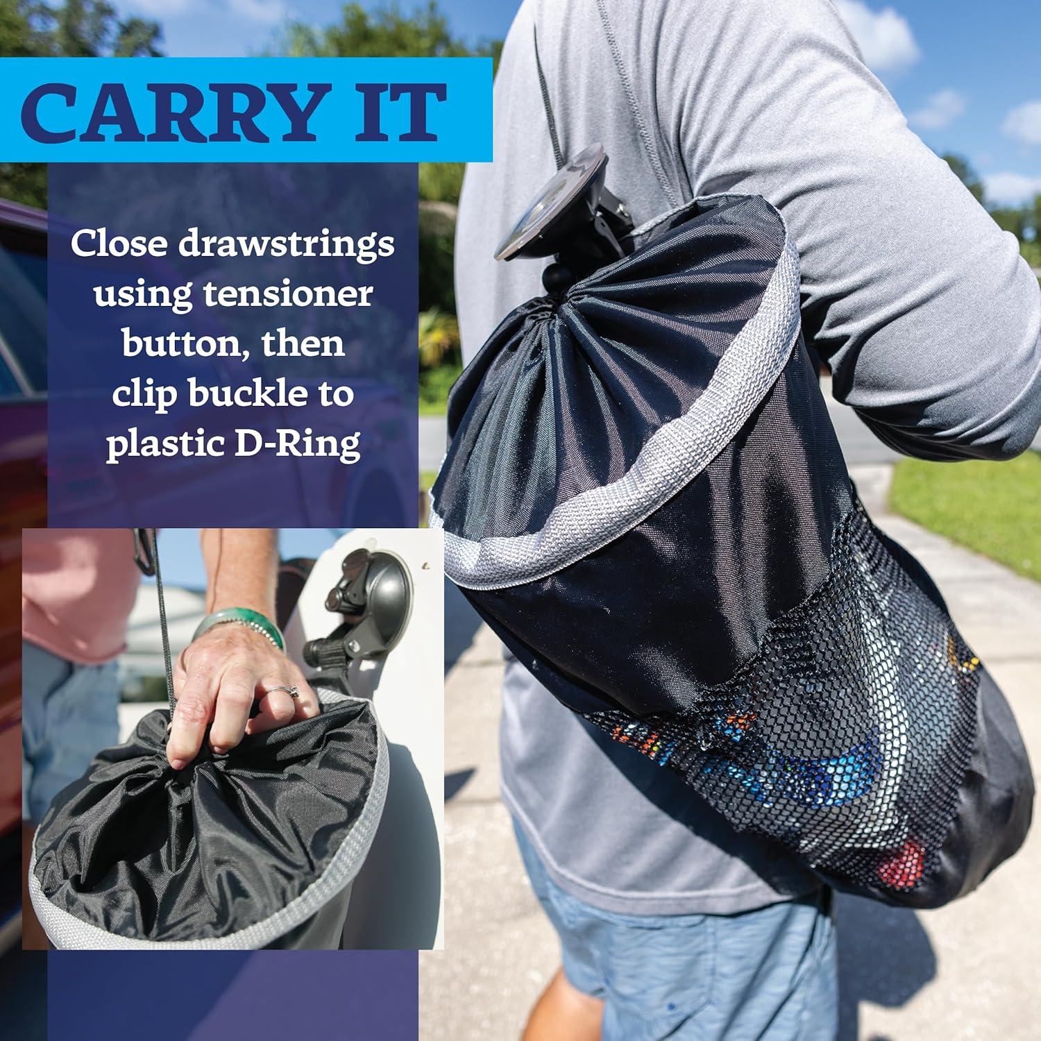 image:imageSTAR BRITE Mesh Trash Bag with Locking Suction Cup amp Litter Guard Cinch Tie for Boats RVs Gold Carts amp Outdoor Adventures Durable amp Washable 5 Gallon Capacity 52074