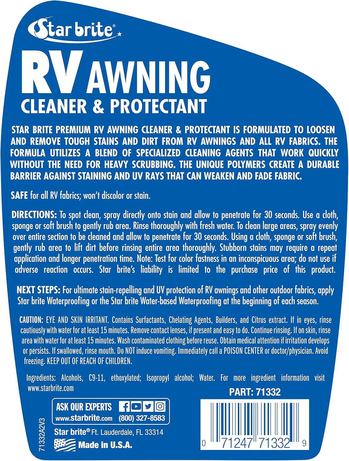 image:imageSTAR BRITE Premium RV Awning Cleaner amp Protectant Spray Powerful Stain Remover for Fabric amp Vinyl Awnings Ideal for Outdoor Furniture amp RV Fabrics