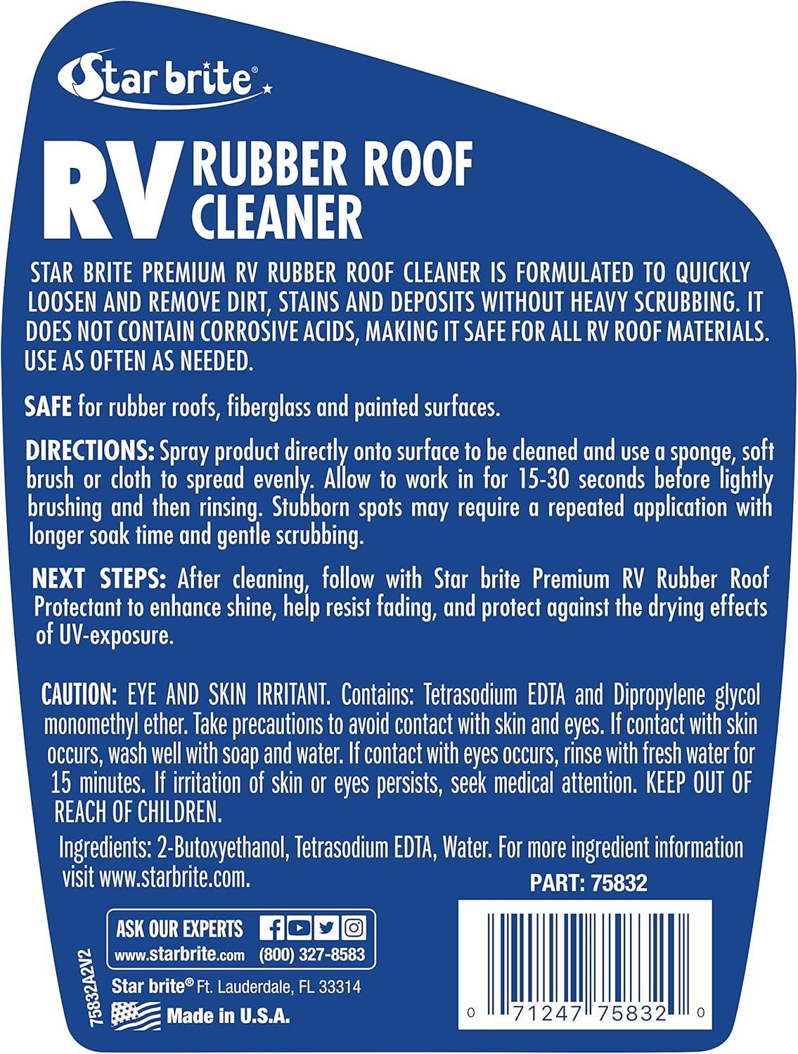 image:imageSTAR BRITE Premium RV Rubber Roof Cleaner Effortless Cleaning for Camper Roofs Fiberglass amp Painted Surfaces32 Oz Spray