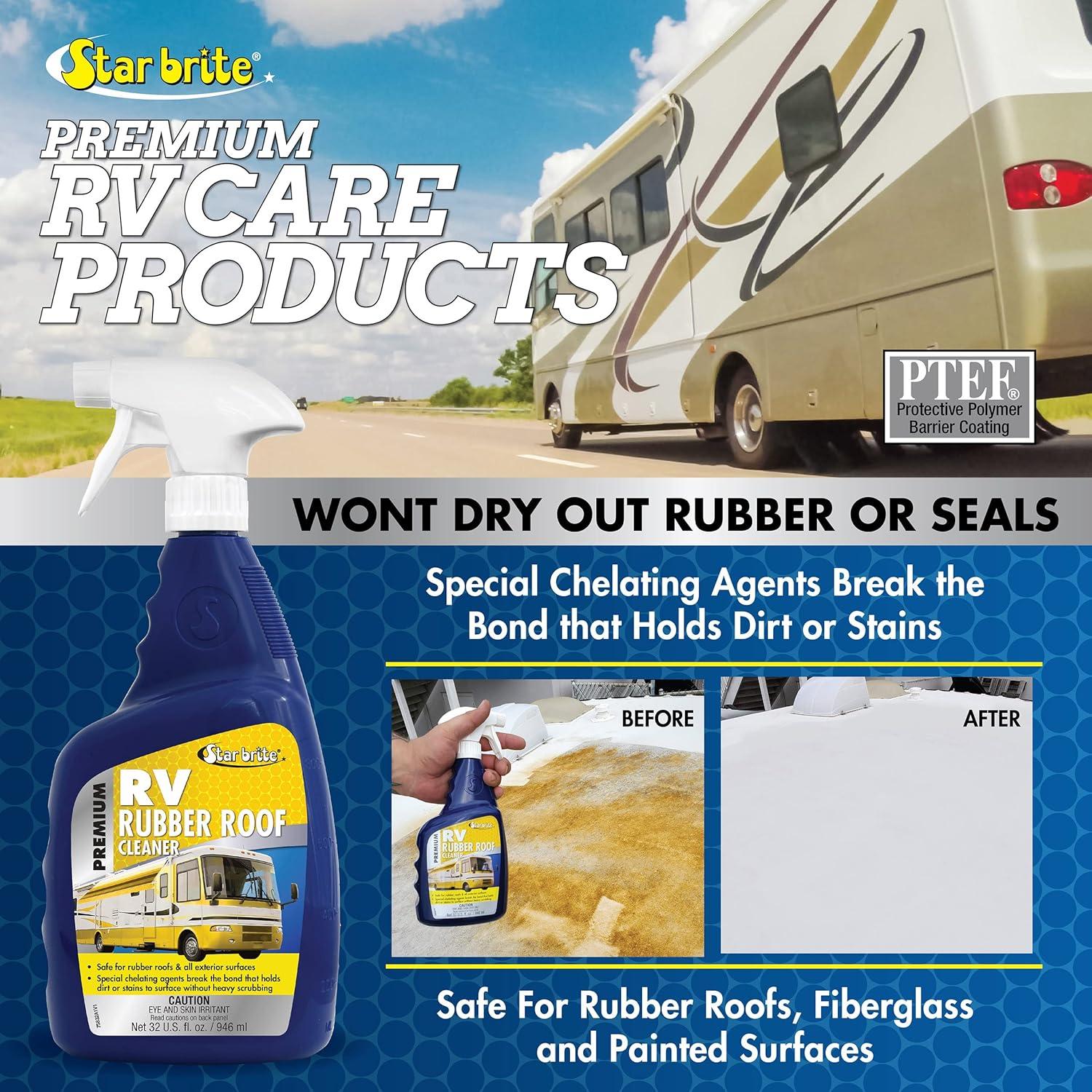 image:imageSTAR BRITE Premium RV Rubber Roof Cleaner Effortless Cleaning for Camper Roofs Fiberglass amp Painted Surfaces32 Oz Spray
