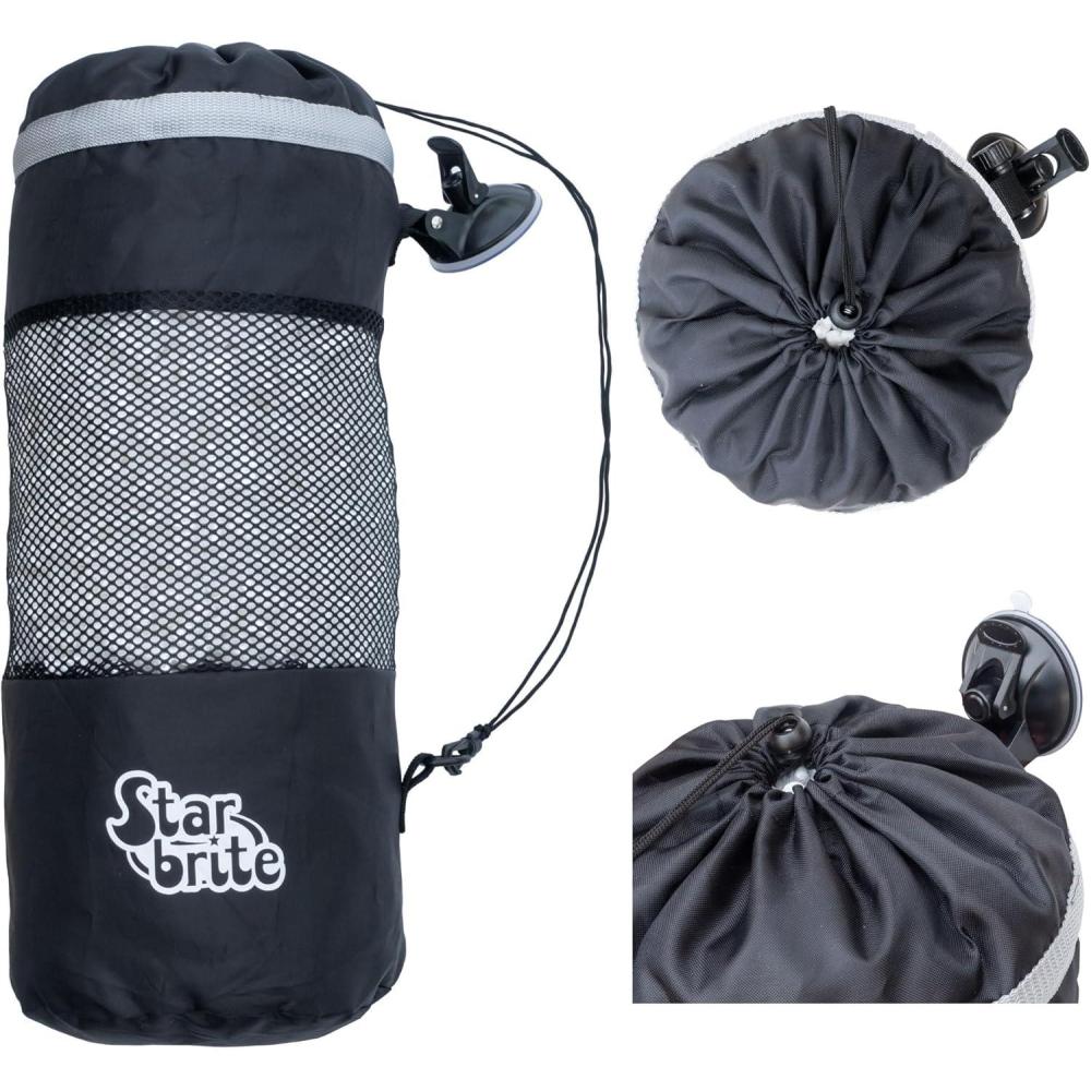 image:imageSTAR BRITE Mesh Trash Bag with Locking Suction Cup amp Litter Guard Cinch Tie for Boats RVs Gold Carts amp Outdoor Adventures Durable amp Washable 5 Gallon Capacity 52074